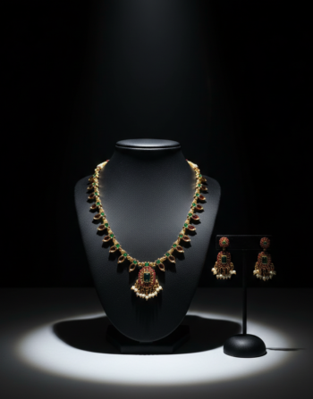 Twin Stone Necklace Set