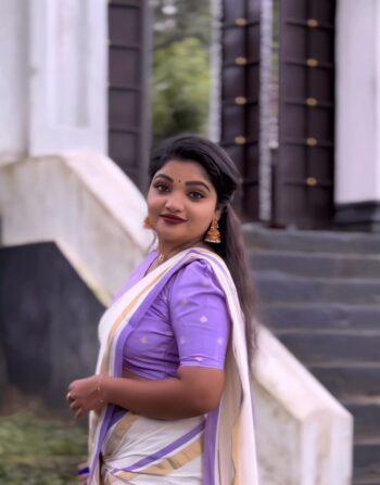 Purple Line Mul Cotton Saree