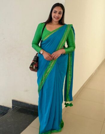 Green Border Mul Cotton Saree