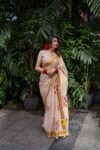 Shiny Hibiscus Design Premium Saree