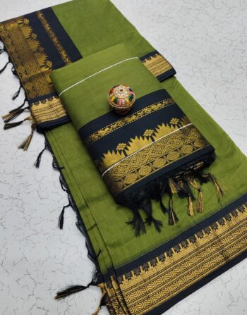 Kanchi Temple Style Kalyani Cotton Saree / Lata Gadwal Paithani