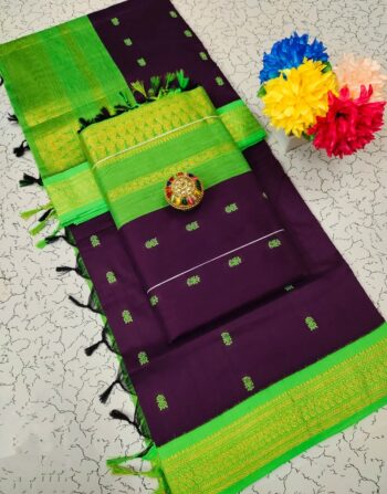 Peacock Style Kalyani Cotton Saree / Lata Gadwal Paithani