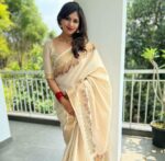 Copper Golden Floral Tissue Saree