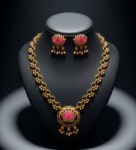 Rounded Lotus Design Necklace