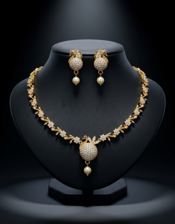 Guttapusalu Peacock Mango Necklance