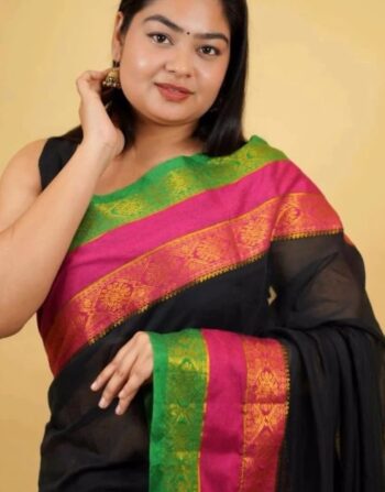 Three Line Border Mull Cotton Saree