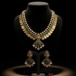 Green Stone Coin Neck-Set