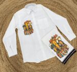 Onam Theme Combo Set (Cotton Shirt & Mundu - Elephant Print)