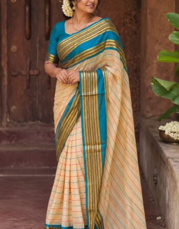 Kanchi Border Mul cotton Saree